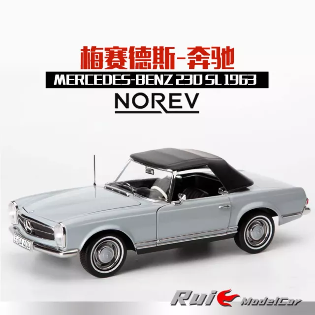 NOREV 1:18 Mercedes-Benz 230 SL 1963 Convertible Simulation Alloy Car Model