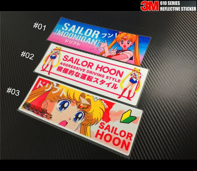 SAILOR MOON ANIME funny PEEKING window JDM Reflective Car Sticker 05