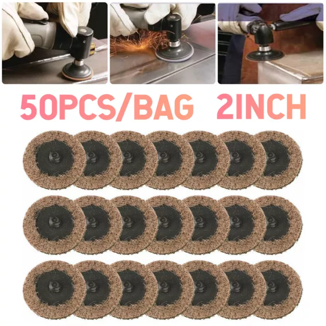 2Inch Coarse Surface Conditioning Discs Roll Lock Die Grinder Sanding Pads 50Pcs