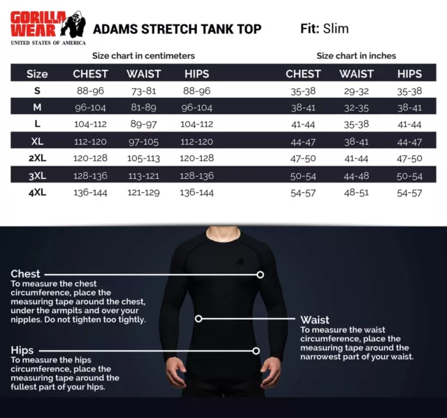 Gorilla Wear Adams Stretch Tank Top - schwarz - Herren Bodybuilding Fitness T... 3