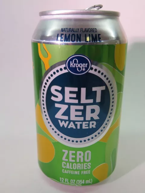 Craft BEER Empty Can ~ KROGER Groceries Lemon Lime Seltzer Water ~ Cincinnati OH