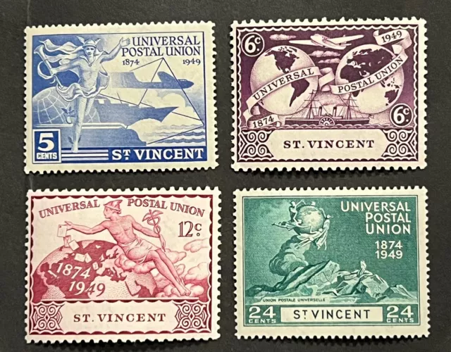 Travelstamps: 1949 St. Vincent Stamps Scott #170-173 UPU Complete Set Mint MOGH