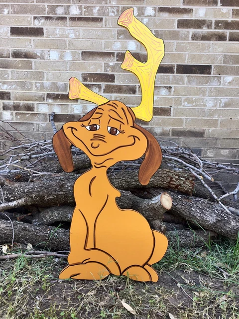 MAX The Reindeer CHRISTMAS Yard Art Decoration Grinch Inspired Yellow Antlers L