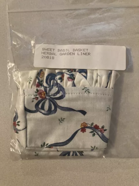 Longaberger Herb Garden Sweet Basil Booking Basket Liner #20818 NEW!