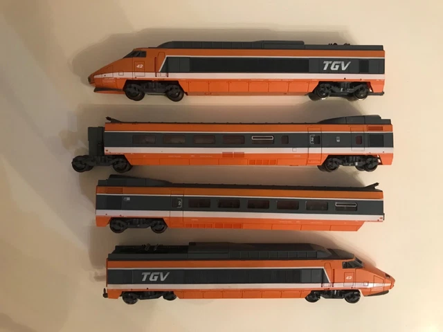 Train électrique Jouef HO - TGV Sud-Est 5 éléments (orange, Occasion)