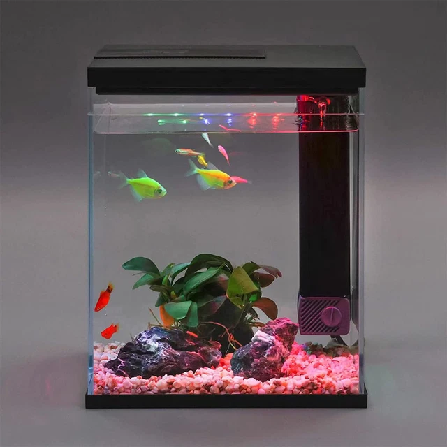 Small Betta Fish Tank, Gallon Aquarium water Tank Kit Mini Betta Fish Bowl Light 2