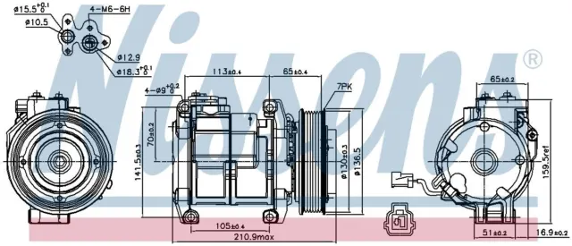 Nuevo Compresor Aire Acondicionado para HONDA 89084 Nissens Calidad Superior