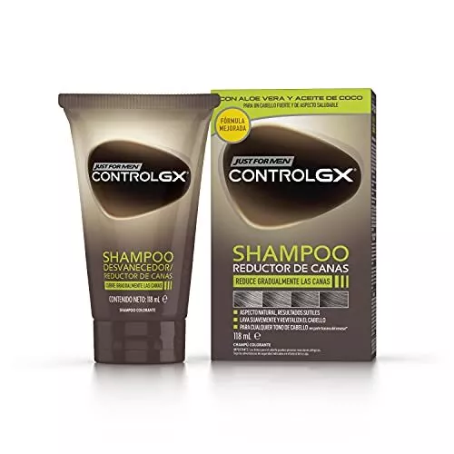 Control GX Champú Y Tinte de Pelo para Hombre, Reduce El Cabello Gris en Cada