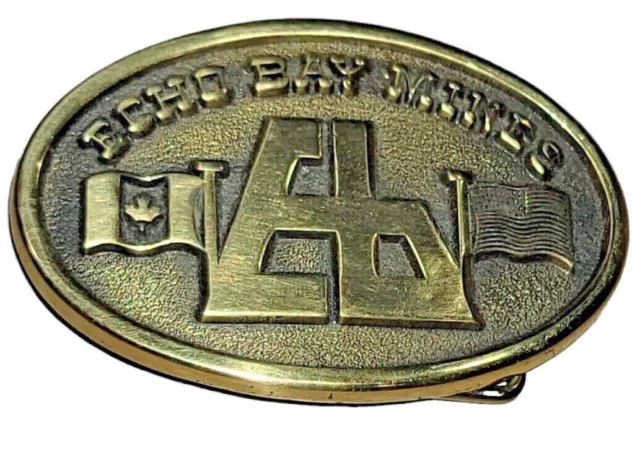 Jadco Echo Bay Mines for Minerals USA Canada Solid Brass Belt Buckle