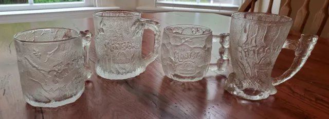90s McDonalds Flintstone mugs set of 4 Rocdonalds