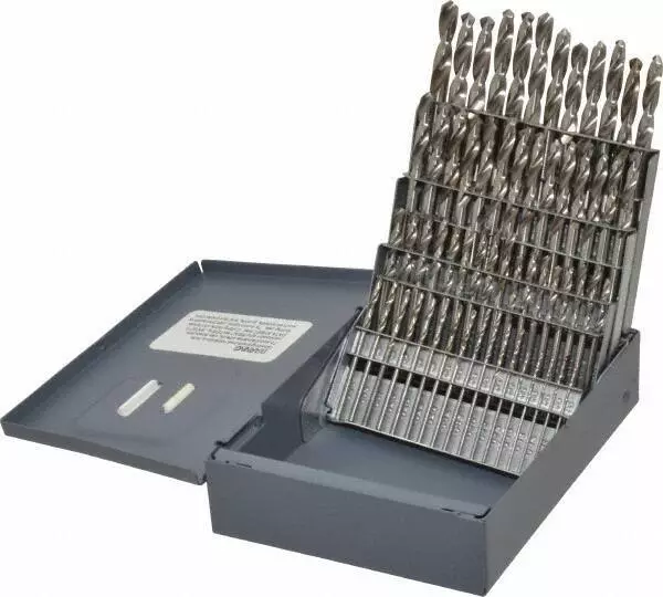 Hertel 118° Point, Bright Finish, HSS Screw Machine Length Drill Bit Set 60 P...