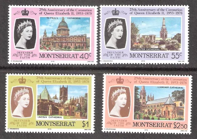 Montserrat 1978 25th Anniv Coronation Queen Elizabeth Set MNH (SC# 385-388)