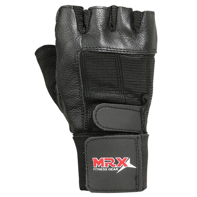 Gants de gym haltérophilie fitness entraînement cuir exercice noir MRX 3