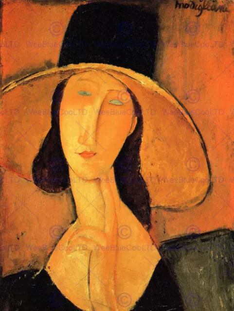 Amedeo Modigliani Portrait Of Woman With Hat Old Art Painting Print 162Omb