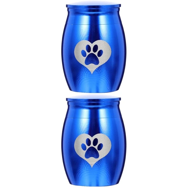 2 Pack Delicate Pet Urn Stainless Steel Dog Cremation Metal for Ashes