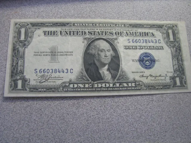 1935 $1 Dollar Blue Seal Silver Certificate XF+  LARGE RIGHT EDGE