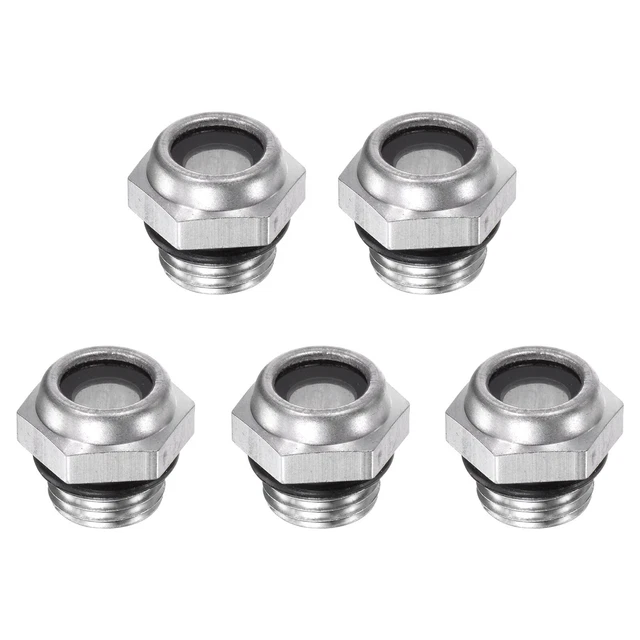 Aire Compresor Aceite Nivel Indicador Mirilla Vidrio 1/4" Macho Roscado 5uds