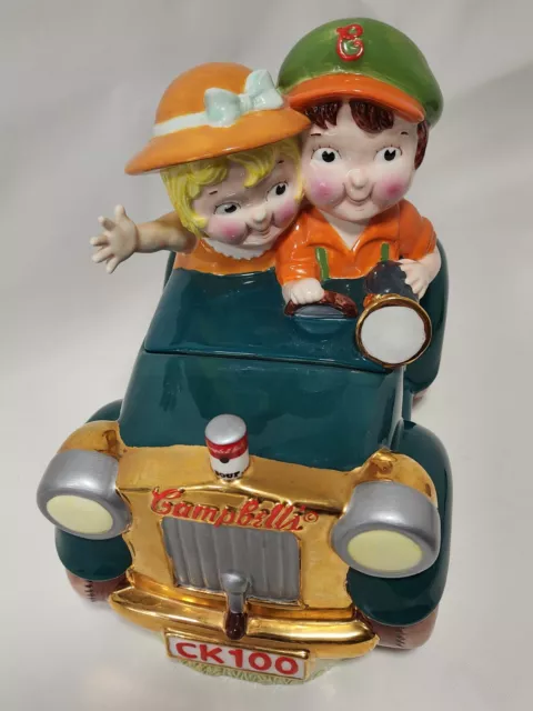 Campbells Soup Cookie Jar "Going Places" Car Glazed Solid Gold Edition # 55/1000 3