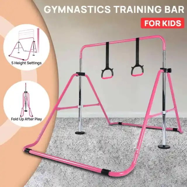 Kids Gymnastics Bar Adjustable Horizontal Training Kip Bars Junior Home Gym Gift