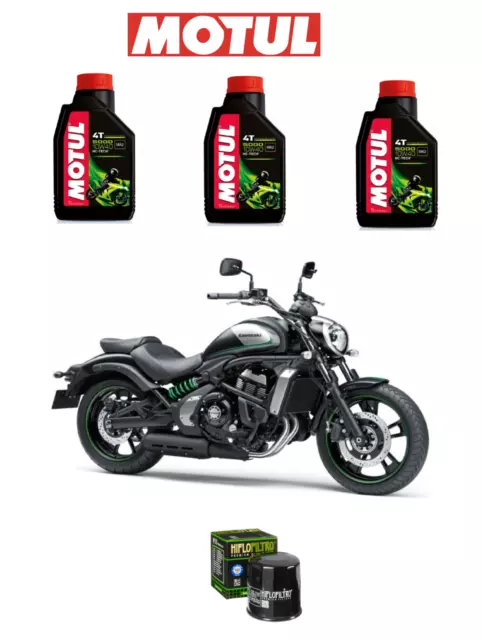 TAGLIANDO Motul 5000 10W40 Filtro Olio KAWASAKI EN 650 VULCAN S SE 2017