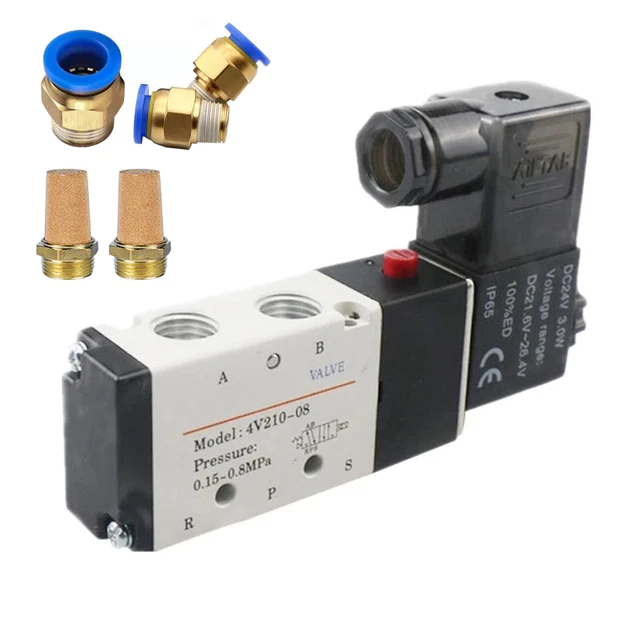 PNEUMATIC CYLINDER LINEAR Actuator 4V21008 Solenoid Valve AirPiston