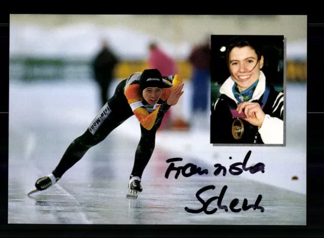 Franziska Schenk Autogrammkarte Eisschnellauf  Original Signiert + A 228811