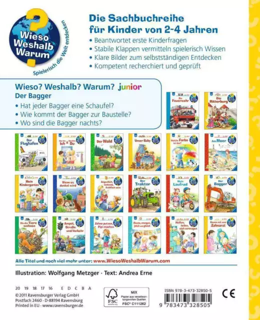 Wieso? Weshalb? Warum? Junior Buch Der Bagger Bd. 38 Ravensburger NEU 2