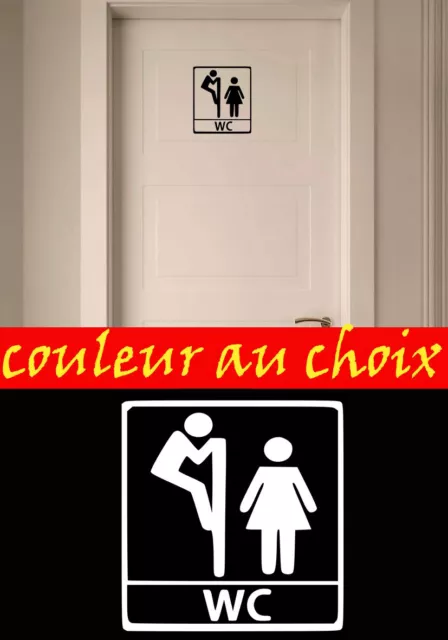 sticker autocollant adhésif porte wc toilette salle de bain decal