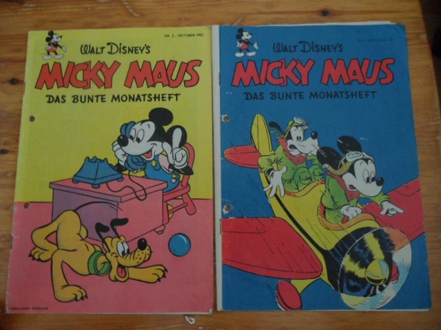 Walt Disney Micky Maus das bunte Monatsheft Heft Nr. 1 Und 2 von 1951 Nachdruck