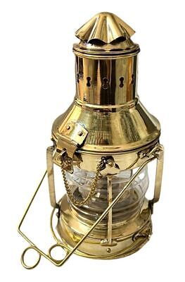 Vintage Heavy Duty Nautical Solid Brass 10" Wall Hanging Lantern Home Decor
