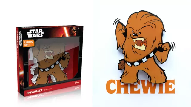 Star Wars Chewbacca 3D Mini Fx Led Deco Wall Light Brand New Great Gift