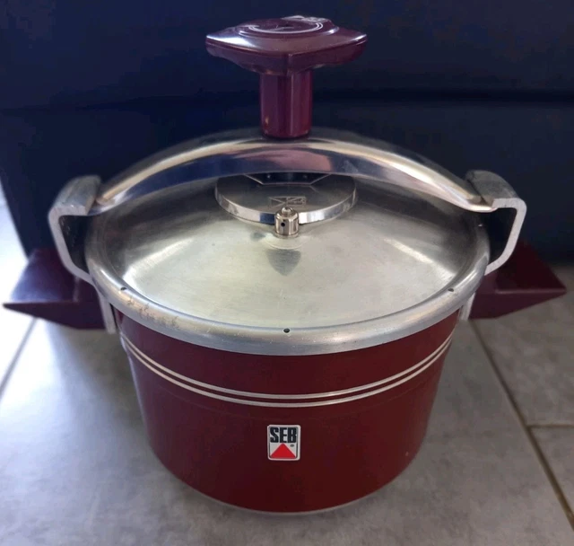11⚜️ Ancienne Cocotte Minute Seb Orange 8L Vintage Made In France Nf 388209