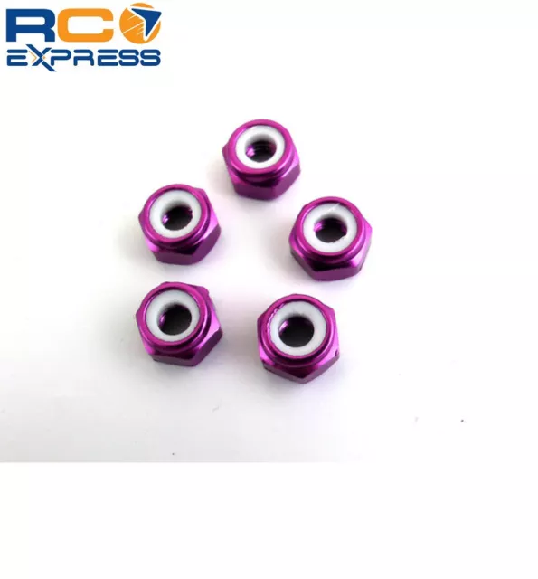 X Spede M4 Aluminum Locknuts with Nylon Inserts (5)(Purple) LNM407