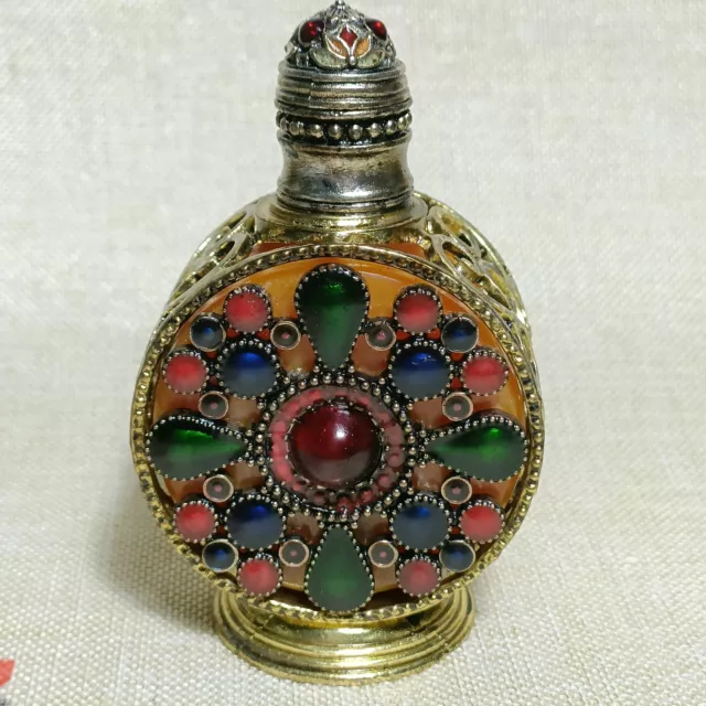 Pure Copper Imitation Beeswax Copper with Cloisonné Mongolian Snuff Bottle