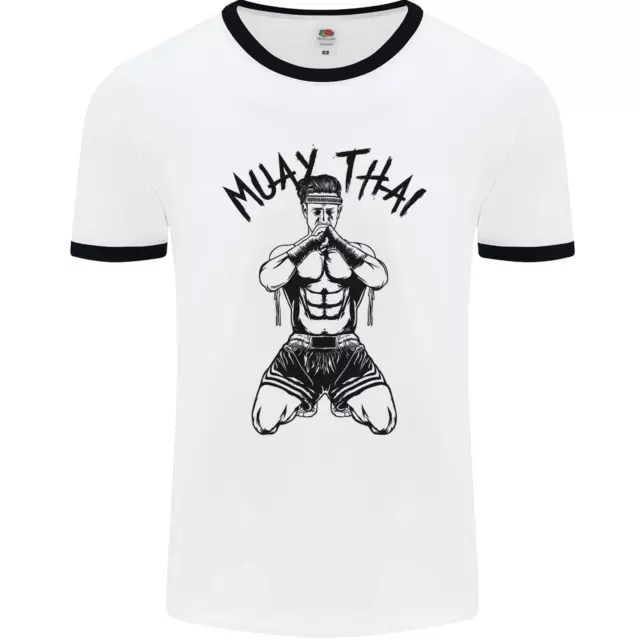 Muay Thai Fighter Mixed Martial Arts MMA Mens Ringer T-Shirt