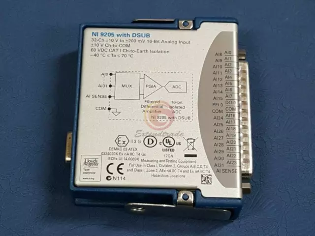 NATIONAL INSTRUMENTS NI 9205 779357-01 32 CH 16-BIT ANALOG INPUT D-Sub USED