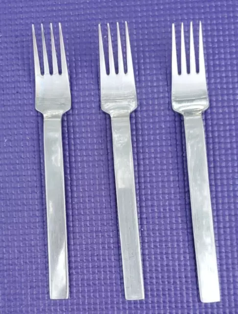 3-Wallace TRENTON Glossy Stainless DINNER FORKS 7 3/8"