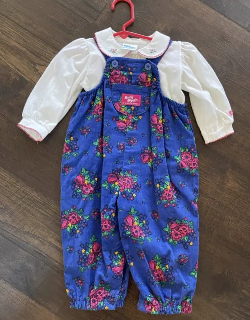 Vintage OshKosh Bgosh Overalls Outfit Sz 6-9mo