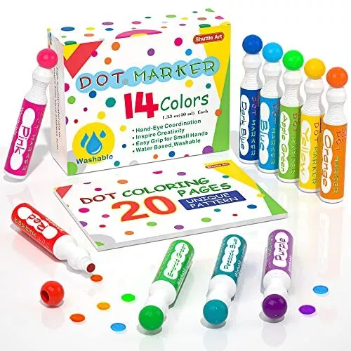 Dot Markers  Waschbare Punktmarker  14 bunte Bingomarker Bingo Dabbers  10 ...