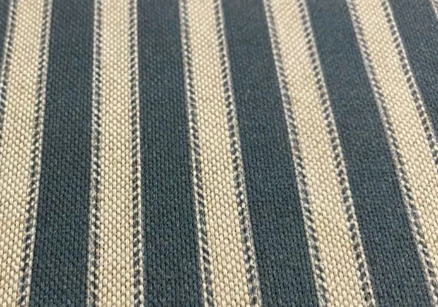 Harlow tickender Streifen Indigoblau/beige Vorhänge/Römische Jalousie Polsterstoff