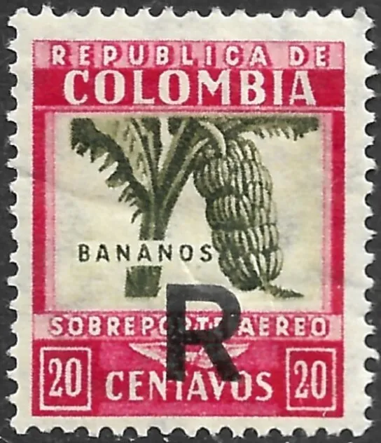 Colombia Scott #CF5 VF Mint Hinged Air Post Registration Black Overprint 1932