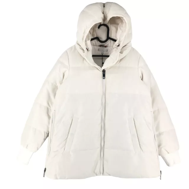 Tommy Hilfiger Mujer Capucha Blanco Ámbar Saco de Dormir Pato Plumón TALLA S