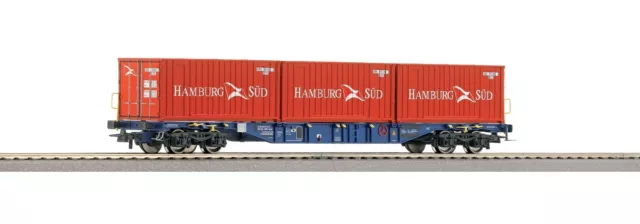 ROCO 76824 Containertragwagen, 3 Container „GRIMALDI“, NEU & OVP