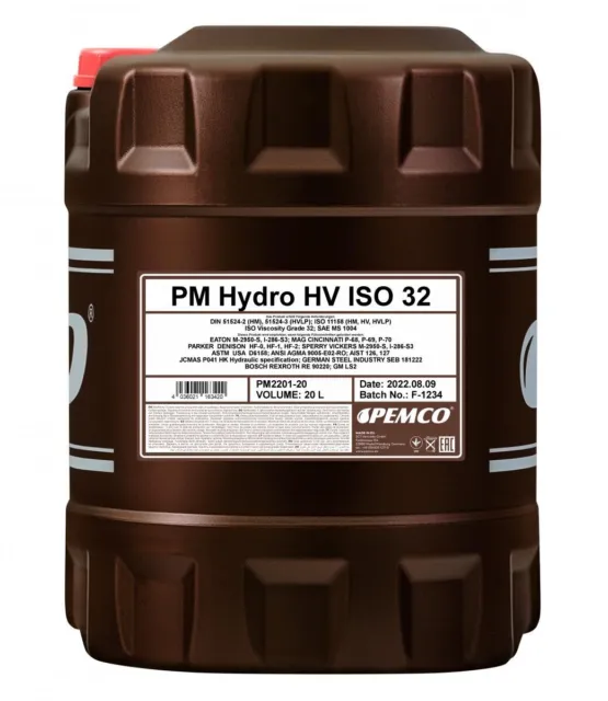 PEMCO Huile hydraulique Liquide hydraulique PM2201-20 20 Jerrycan