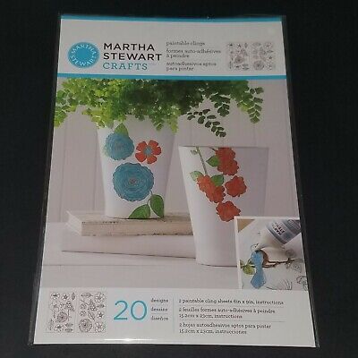 Martha Stewart Crafts Pintable Cings 20 Diseños Florales 2 Hojas NUNCA USADAS