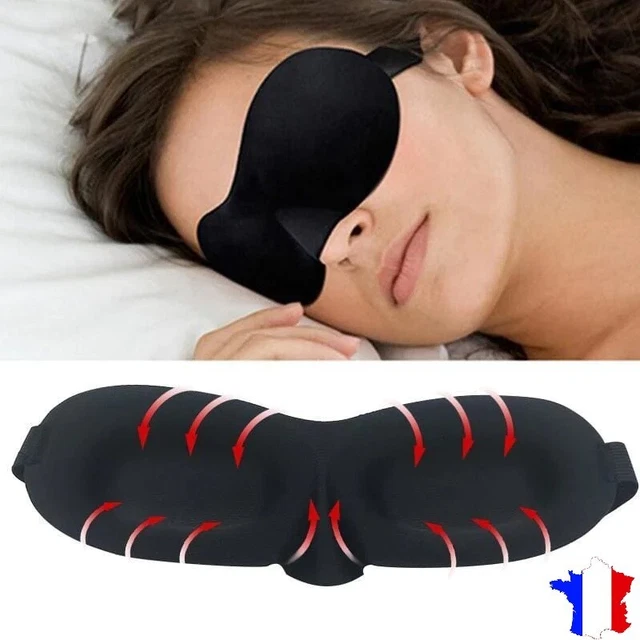 Masque de Nuit Occultant 3D Cache Visage Yeux Anti Lumière Sommeil Dormir Voyage