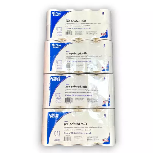Lot of 10 items: Office Depot white pre-printed rolls