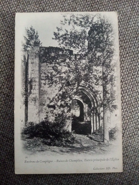 Cpa Ruines De Champlieu Entrée De L Église