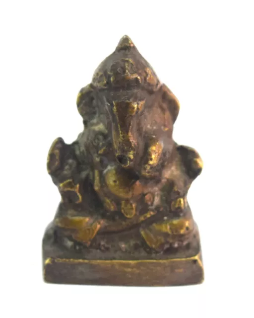 Vintage Coleccionable Miniatura Latón Figura De Hindú Idol God Ganesha. G53-647