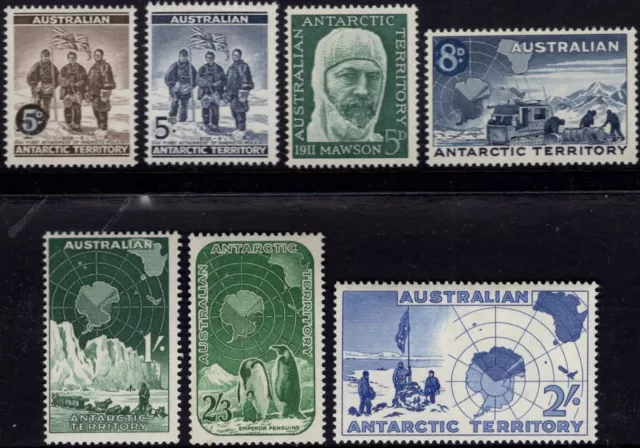 1957-57 Australian Antarctic Territory Definitive's Set Of 7 MNH, Clean & Fresh